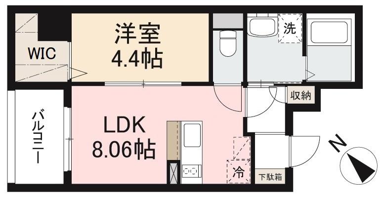 高松市観光町のマンションの間取り