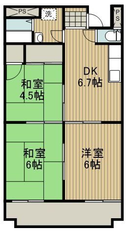 狭山市中央のアパートの間取り