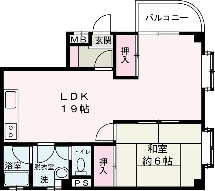 姫路市城北新町のマンションの間取り