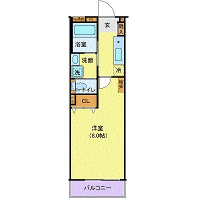 仙台市青葉区あけぼの町のアパートの間取り