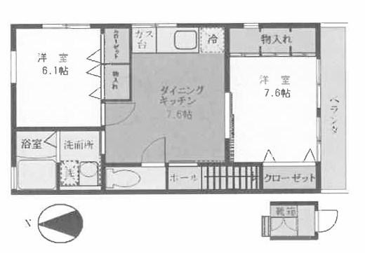 【川崎市幸区戸手のマンションの間取り】