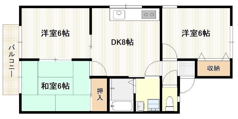 廿日市市上平良のアパートの間取り