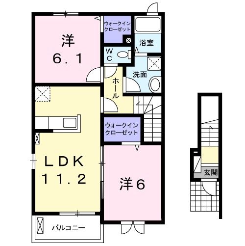 【旭市鎌数のアパートの間取り】