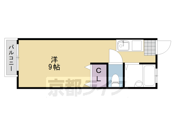 京都市西京区桂艮町のアパートの間取り