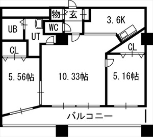 【グランカーサ北３条の間取り】