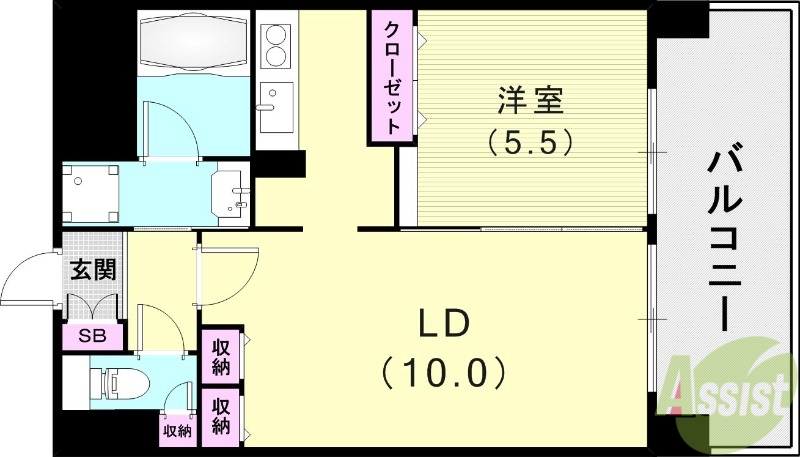 尼崎市潮江のマンションの間取り