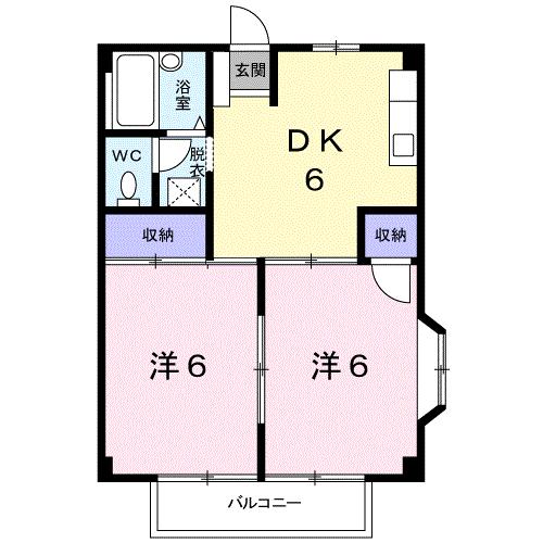 大分市萩原のアパートの間取り