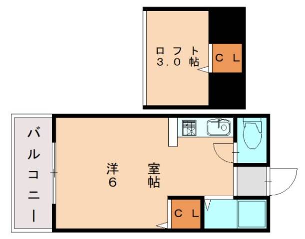 福岡市東区美和台のアパートの間取り