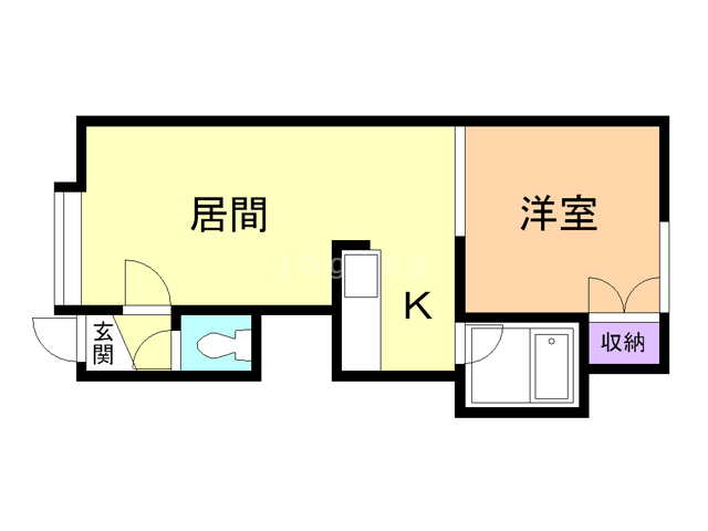 札幌市東区北四十七条東のアパートの間取り