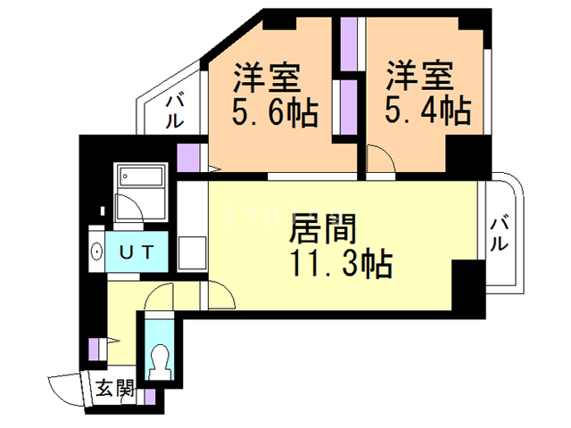 札幌市豊平区美園五条のマンションの間取り