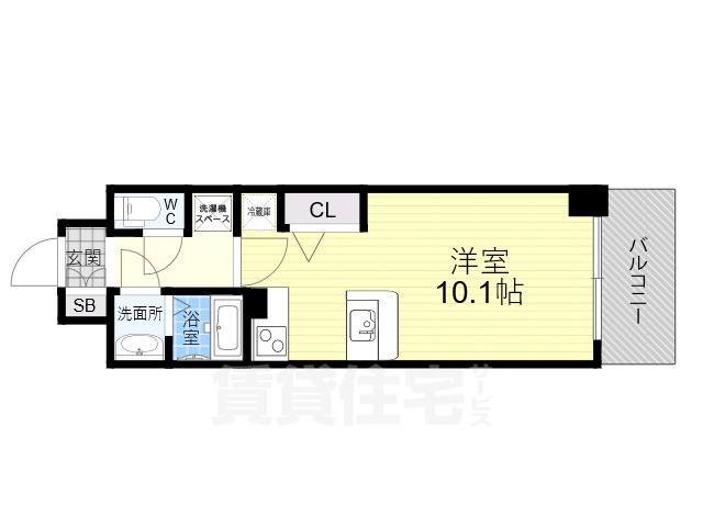 大阪市浪速区浪速東のマンションの間取り