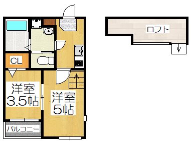 京都市山科区音羽山等地のアパートの間取り