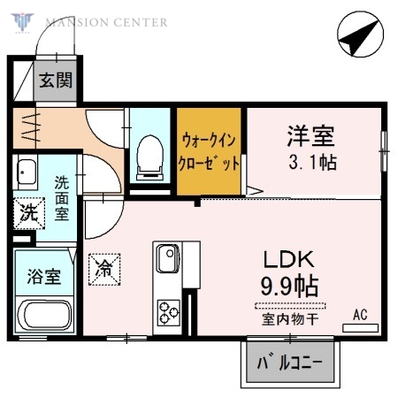 新潟市北区嘉山のアパートの間取り