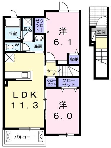 プリート南国　Ａの間取り