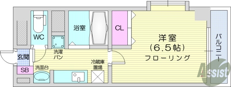 仙台市宮城野区田子のマンションの間取り