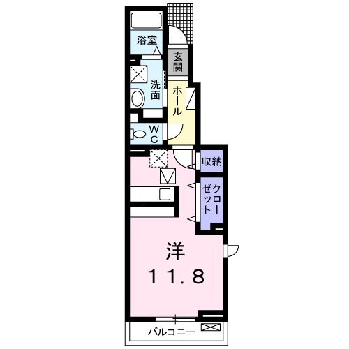 岡山市東区東平島のアパートの間取り