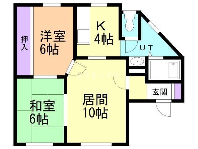 札幌市西区発寒十条のアパートの間取り