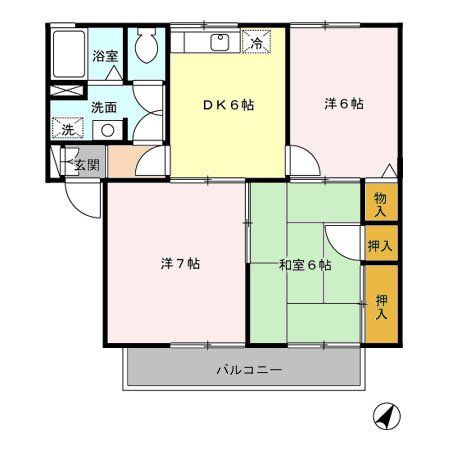 越谷市蒲生東町のアパートの間取り