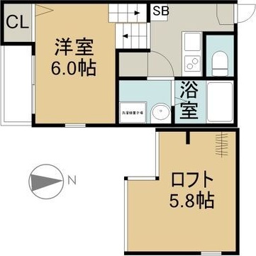 名古屋市北区水切町のアパートの間取り