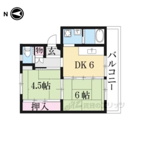 ビレッジハウス南小足第二１号棟の間取り