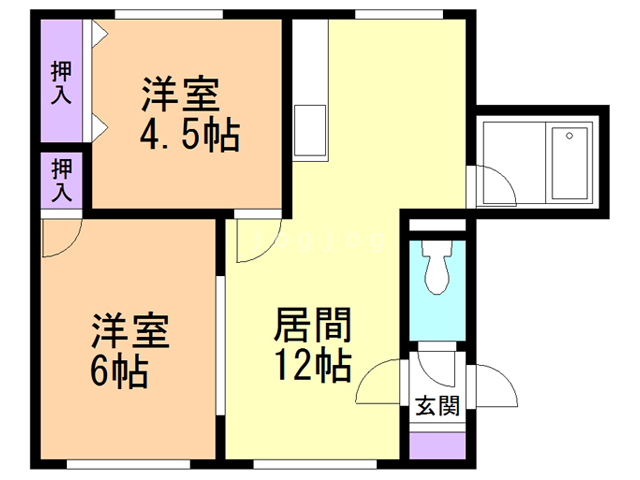 札幌市西区発寒十五条のマンションの間取り