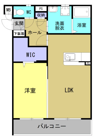 倉敷市福島のマンションの間取り