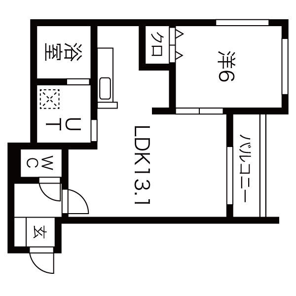 札幌市東区本町一条のマンションの間取り