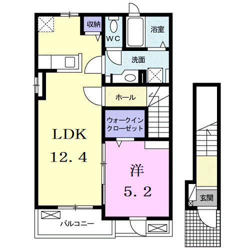 知多郡阿久比町大字植大のアパートの間取り