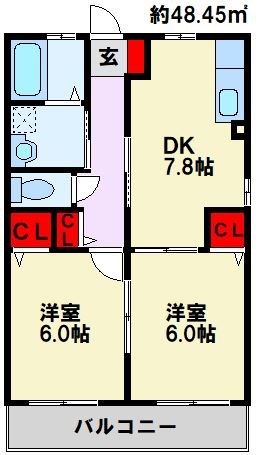 グランチェスタ鴨生田IIの間取り