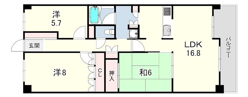 ローレルコート芦屋の間取り写真