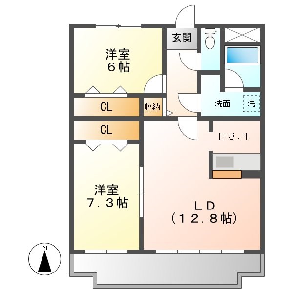 箕浦マンションの間取り写真