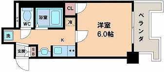 南海本線 難波駅 徒歩9分 15階建 築19年の間取り写真