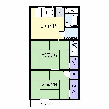 あさのコーポの間取り写真