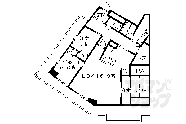 ライオンズマンション伏見くいな橋の間取り写真