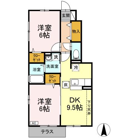 ＪＲ常磐線 いわき駅 徒歩29分 2階建 築14年の間取り写真