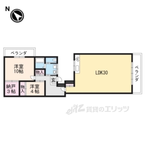 大津市大萱のマンションの間取り