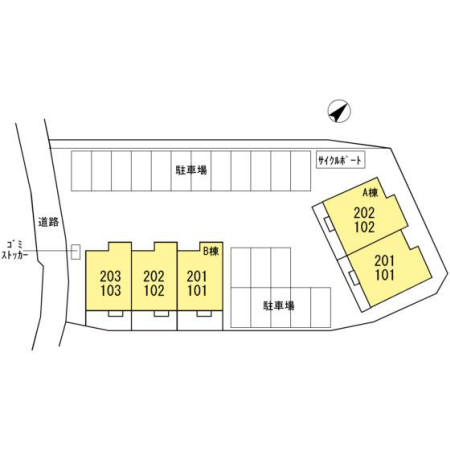 【セジュール池亀町Ｂの駐車場】