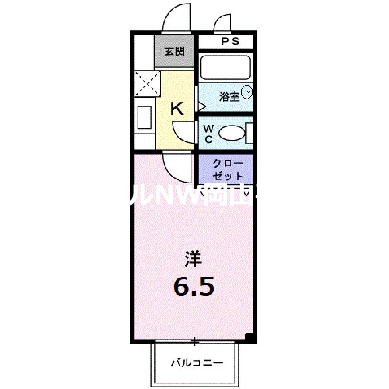 玉野市田井のアパートの間取り