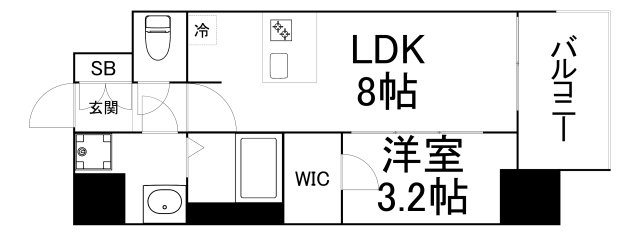 大阪市東成区東今里のマンションの間取り