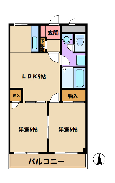 大阪市平野区喜連のマンションの間取り