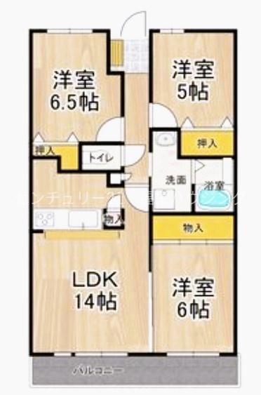 大阪市鶴見区焼野のマンションの間取り