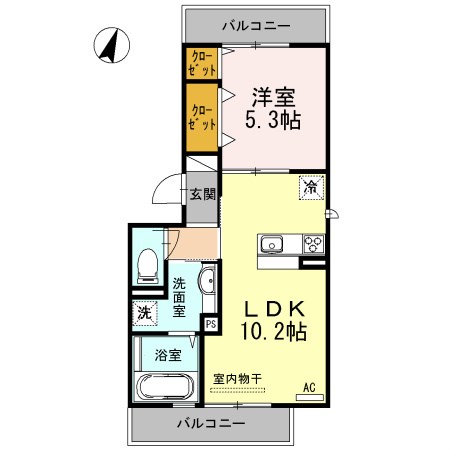 神戸市中央区神若通のアパートの間取り