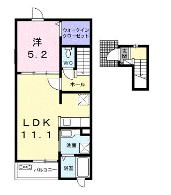 愛知県東海市名和町東中嶺（アパート）の賃貸物件の間取り