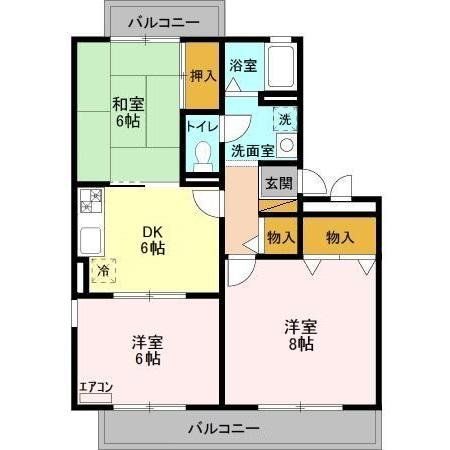 千葉市花見川区瑞穂のアパートの間取り