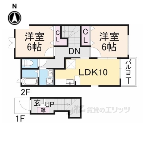 丹波篠山市野中のアパートの間取り