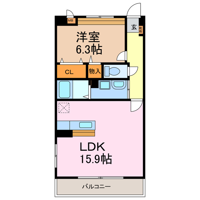 サウスヒルズ緑Ｃの間取り