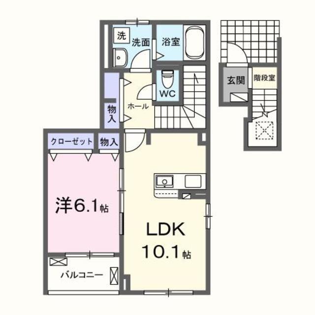 南アルプス市藤田のアパートの間取り