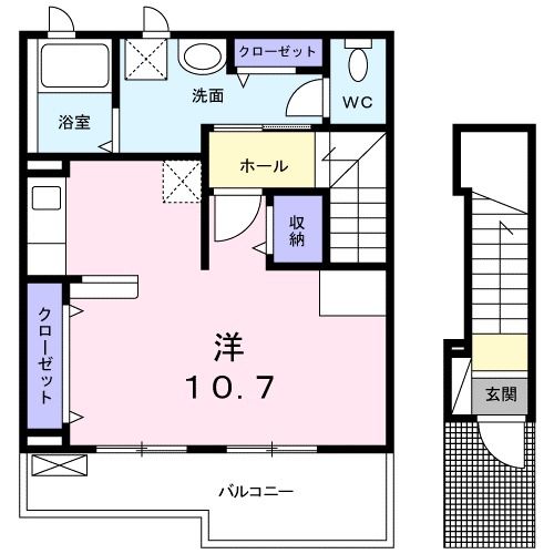 泉大津市宮町のアパートの間取り