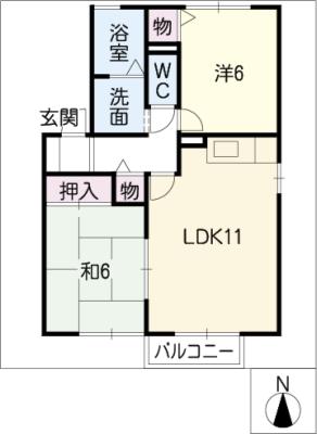 セジュール扶桑の間取り