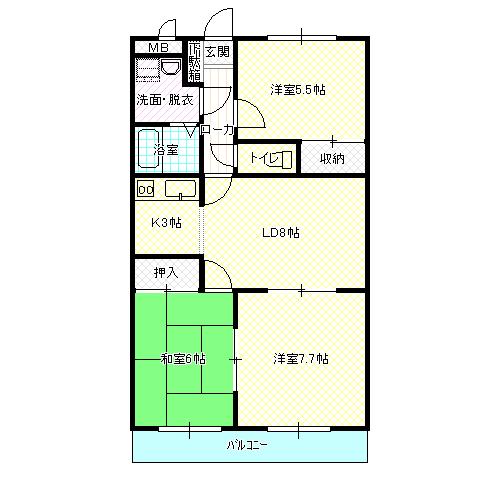 福知山市石原のマンションの間取り